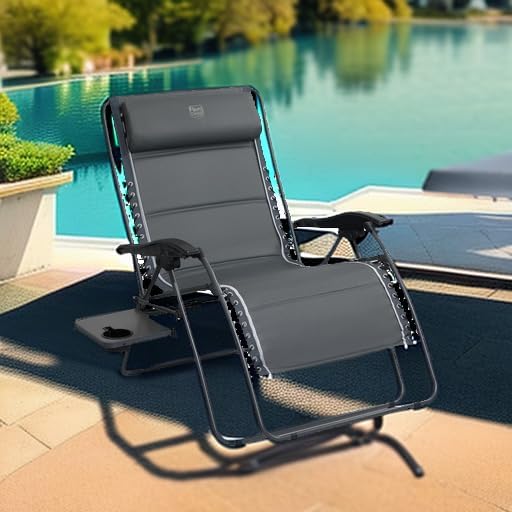 Timber Ridge Grey 33In XXL Zero Gravity Chair