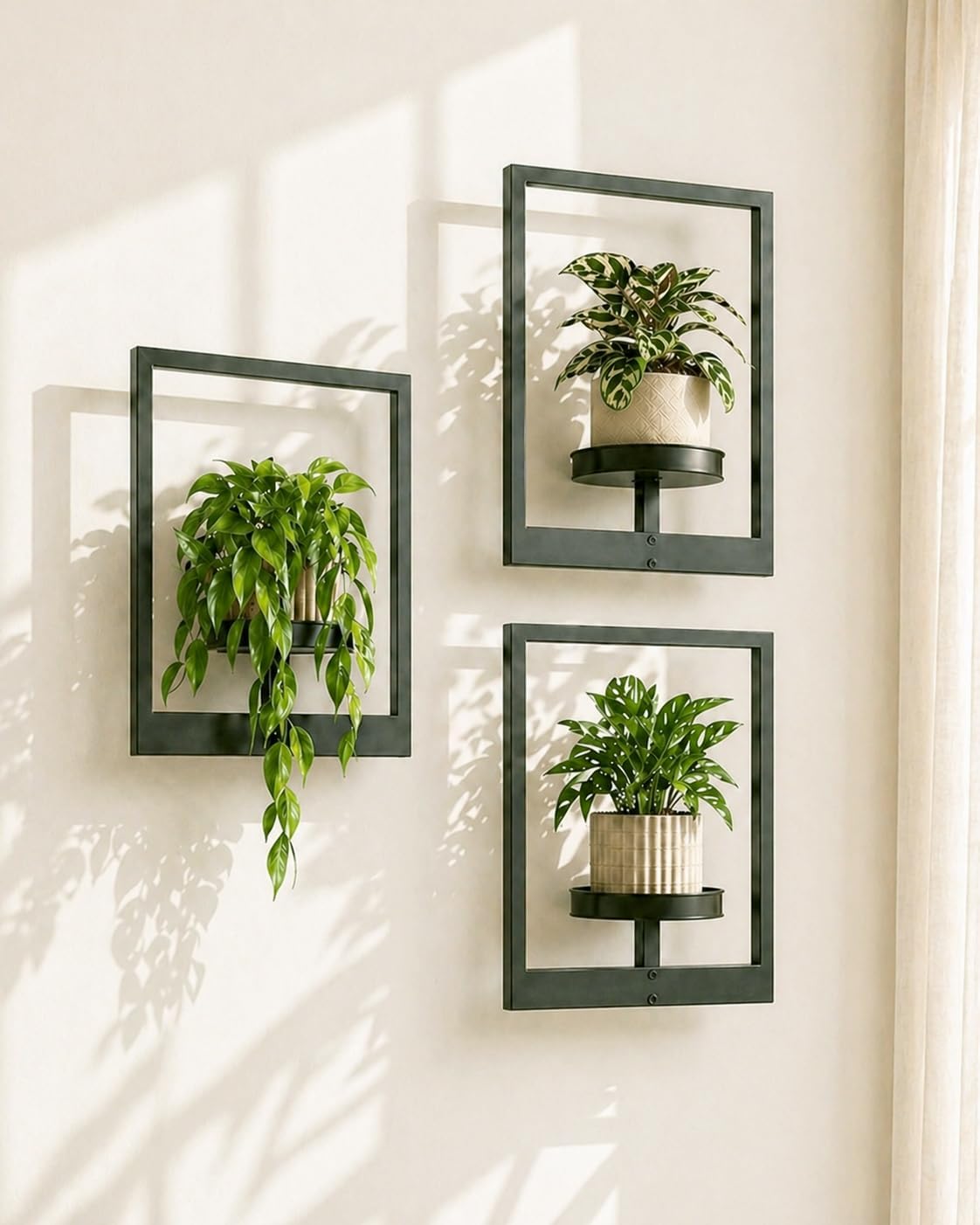 Bamworld 3 Pack Wall Planters With Lights