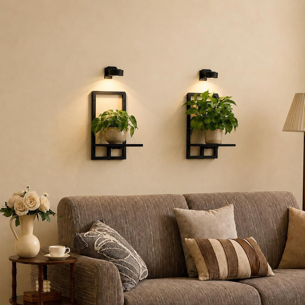 3 Pack Wall Planters With Grow Lights
