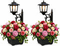 2 Pack 2-in-1 Solar Lamp Post Planter