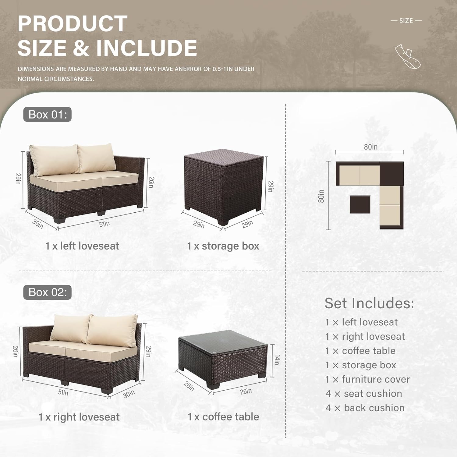 Valita 4-Piece Wicker Patio Sofa Set