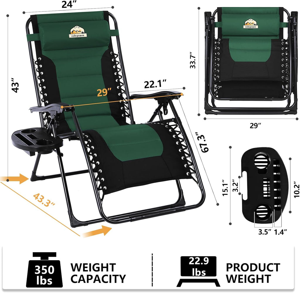 Colegence 2 Zero Gravity Lounge Chairs
