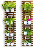 ShopLaLa 2 Pack Wooden Wall Planters