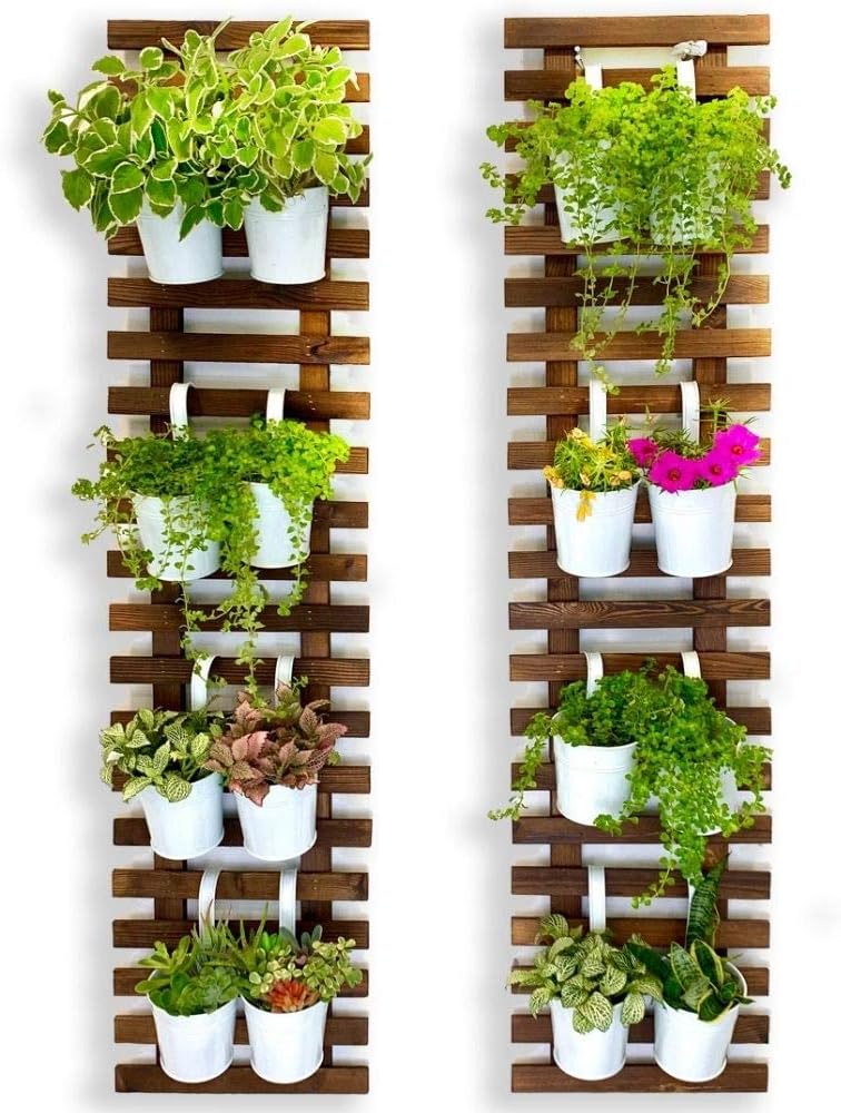 ShopLaLa 2 Pack Wooden Wall Planters