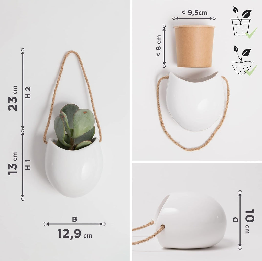 Kazai Ellie 3 Hanging Ceramic Wall Planters