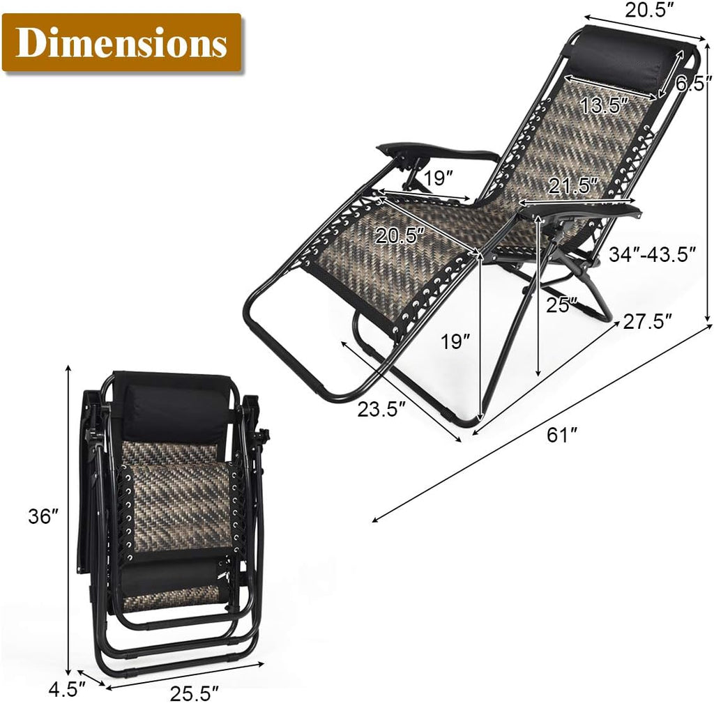 Rattan Zero Gravity Lounge Chair