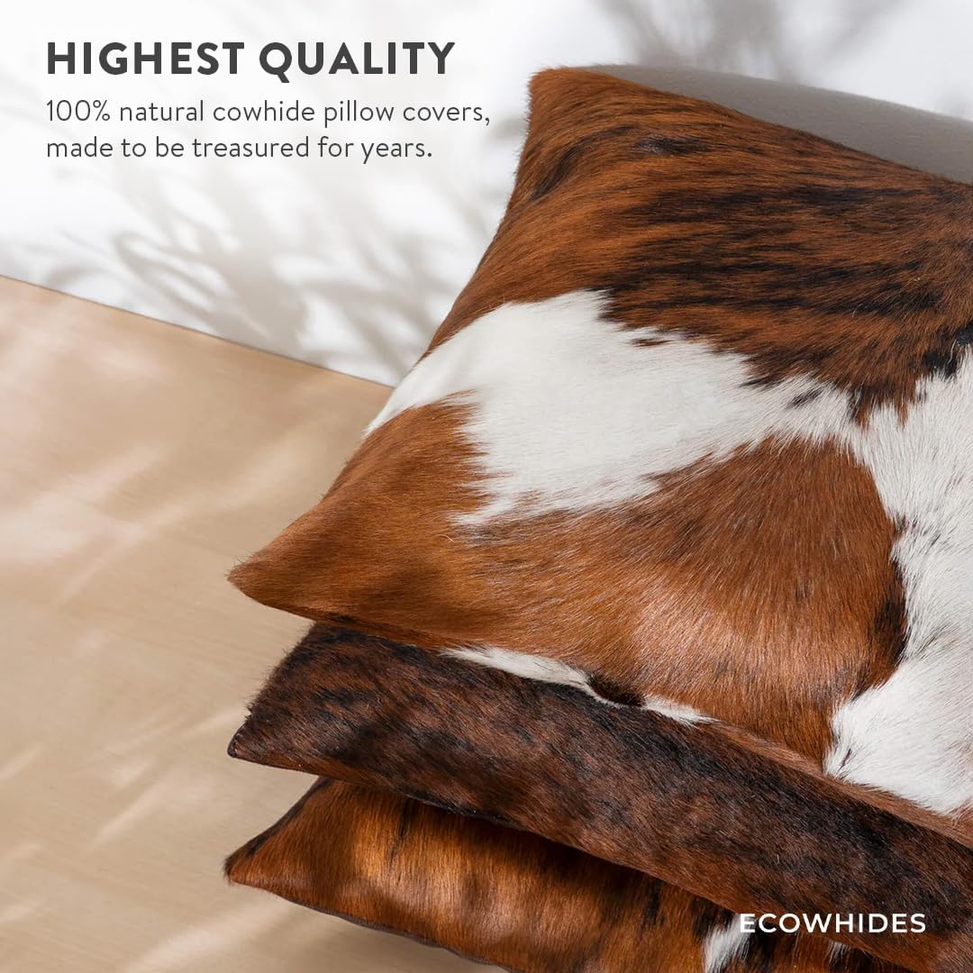 ecowhides Tricolor 15”x15” Cowhide Pillow Cover