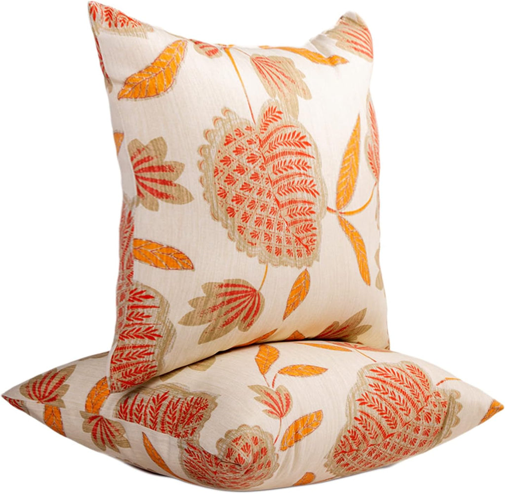 Bird Beige Orange 18x18 Outdoor Pillows