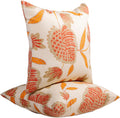 Bird Beige Orange 18x18 Outdoor Pillows