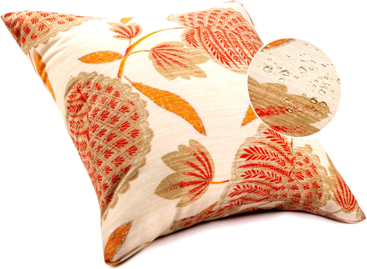 Bird Beige Orange 18x18 Outdoor Pillows