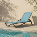 Sky Blue Aluminum Patio Chaise Lounge Chair