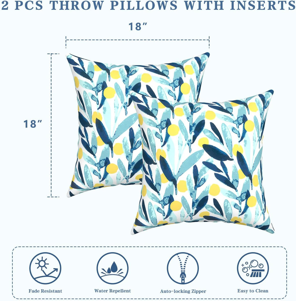 Leaves Multi 18"x18" Throw Pillows Set of 2