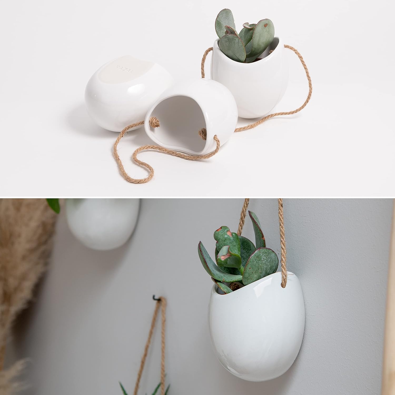 Kazai Ellie 3 Hanging Ceramic Wall Planters
