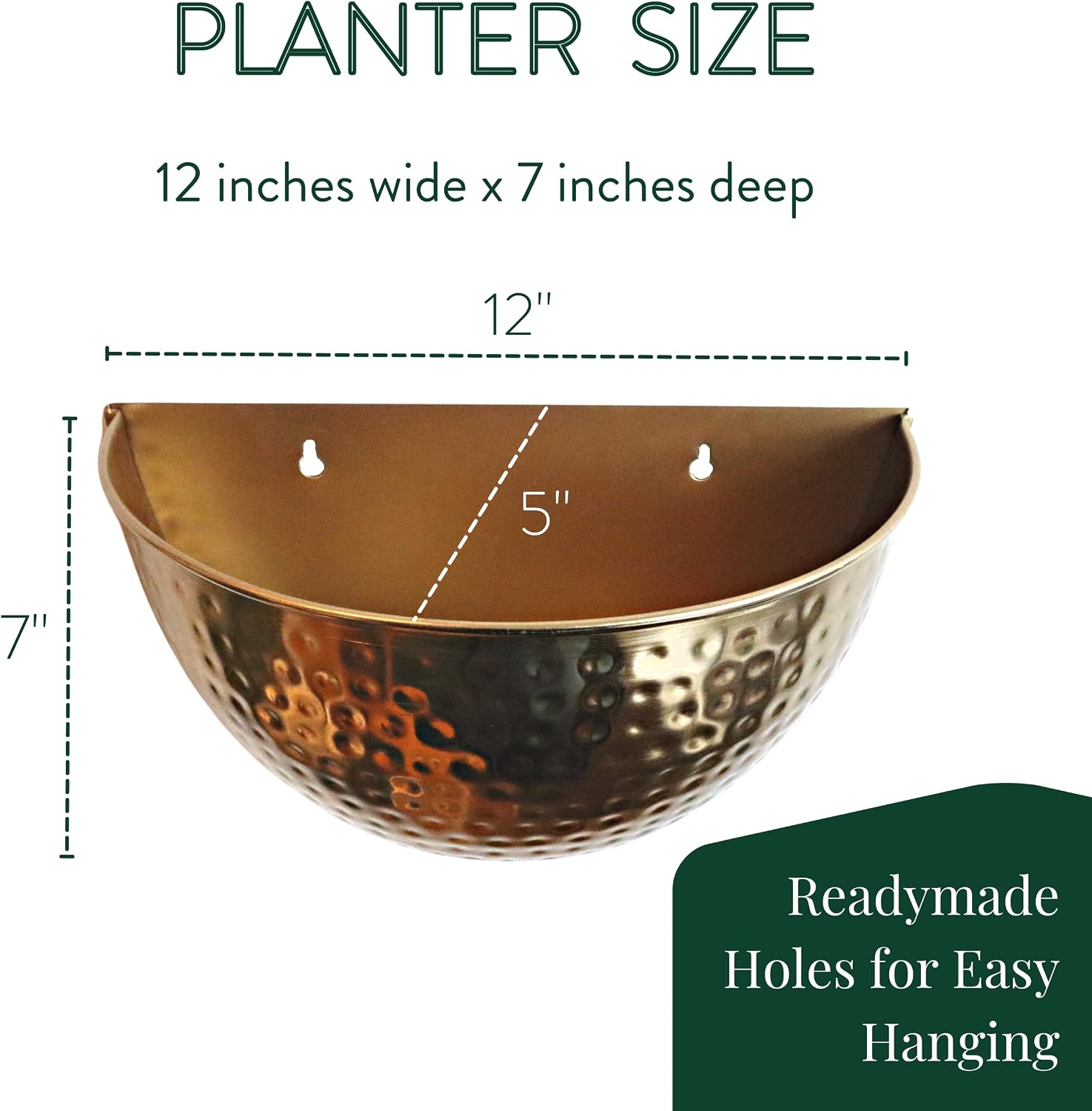 Allegorie Gold Metal Wall Planter