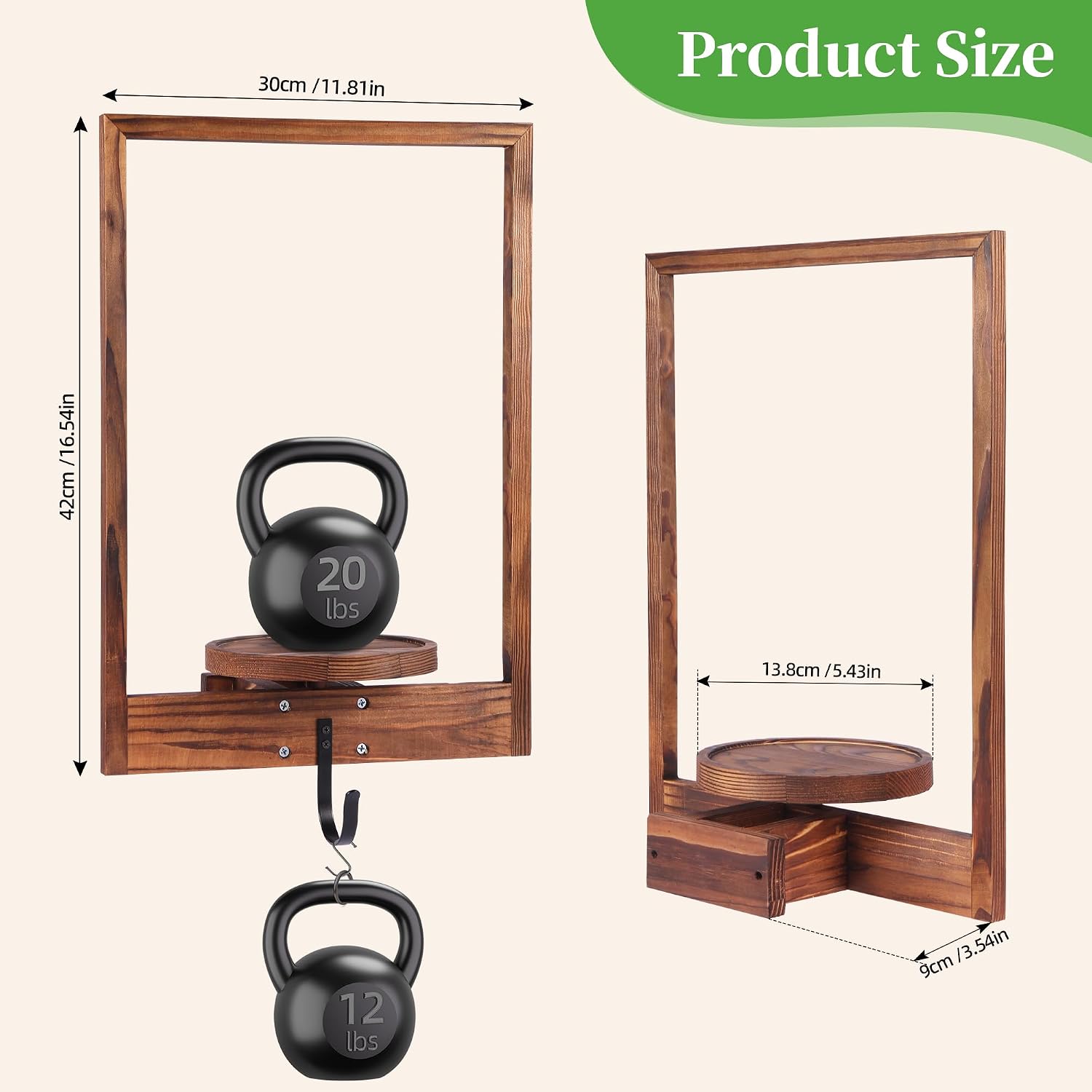 3 Pack Solid Wood Wall Planter Shelf