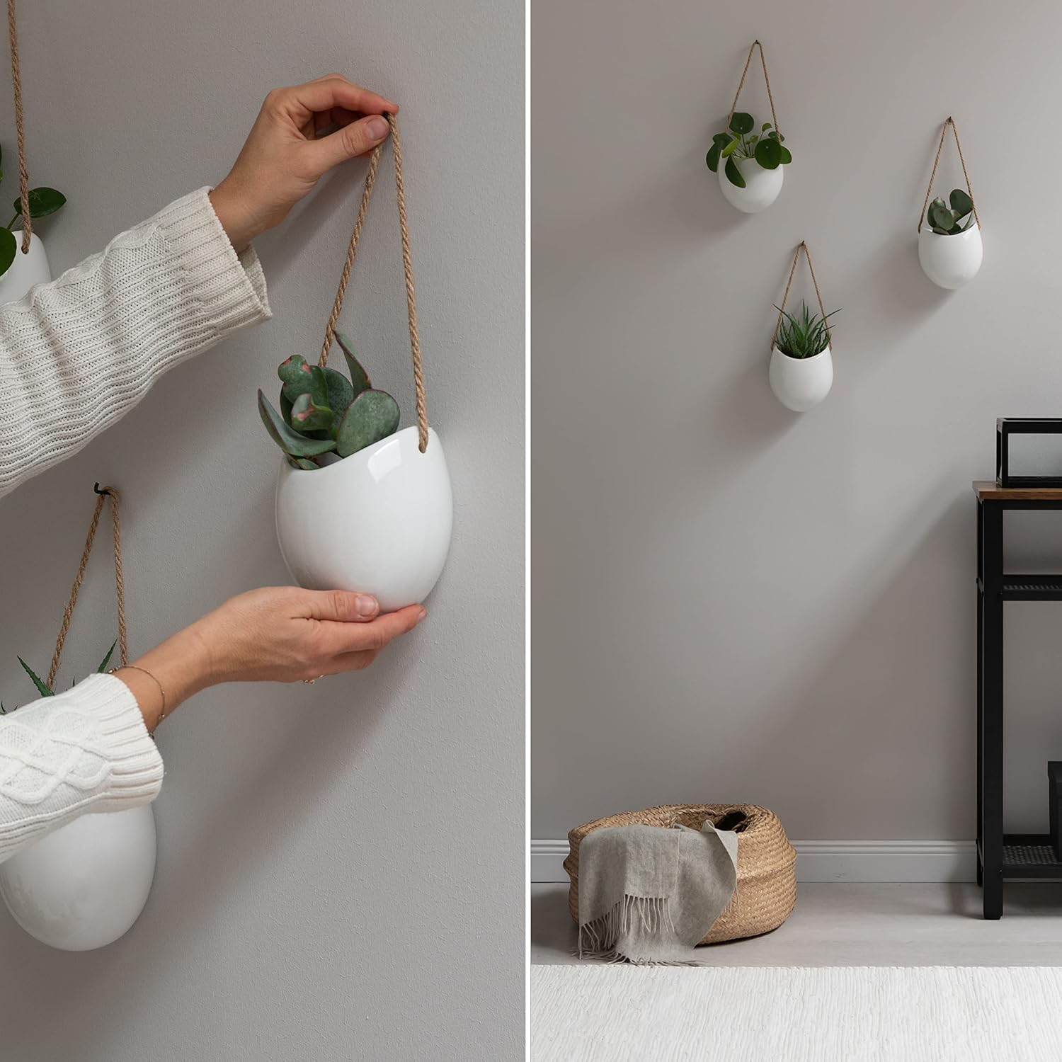 Kazai Ellie 3 Hanging Ceramic Wall Planters