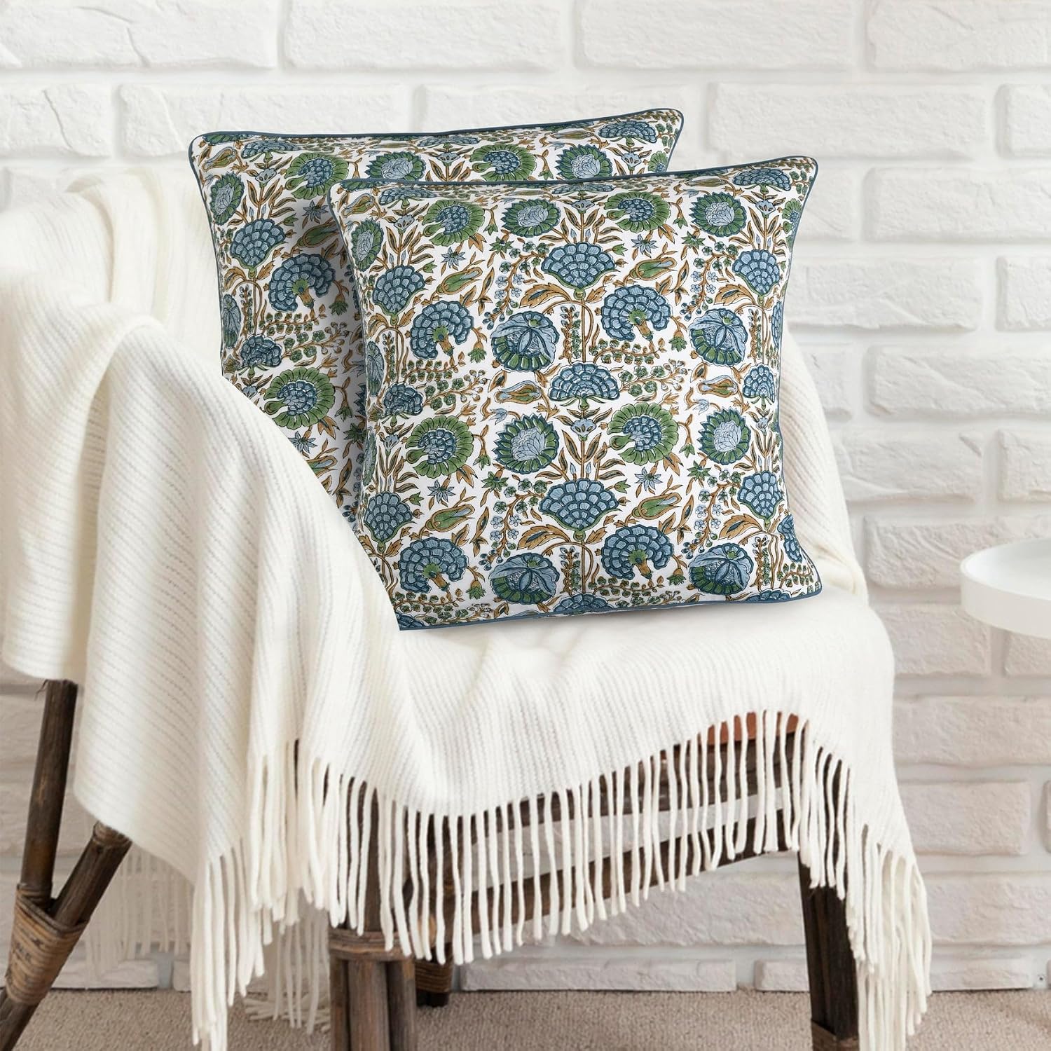 Ridhi Asparagus Green 18"x18" Pillow Covers Pack of 2
