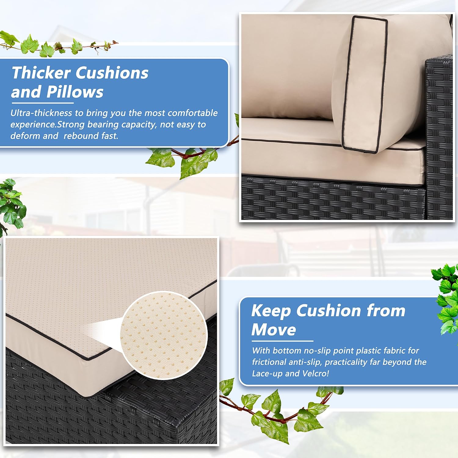 Shintenchi 7-Piece Wicker Patio Sofa Set