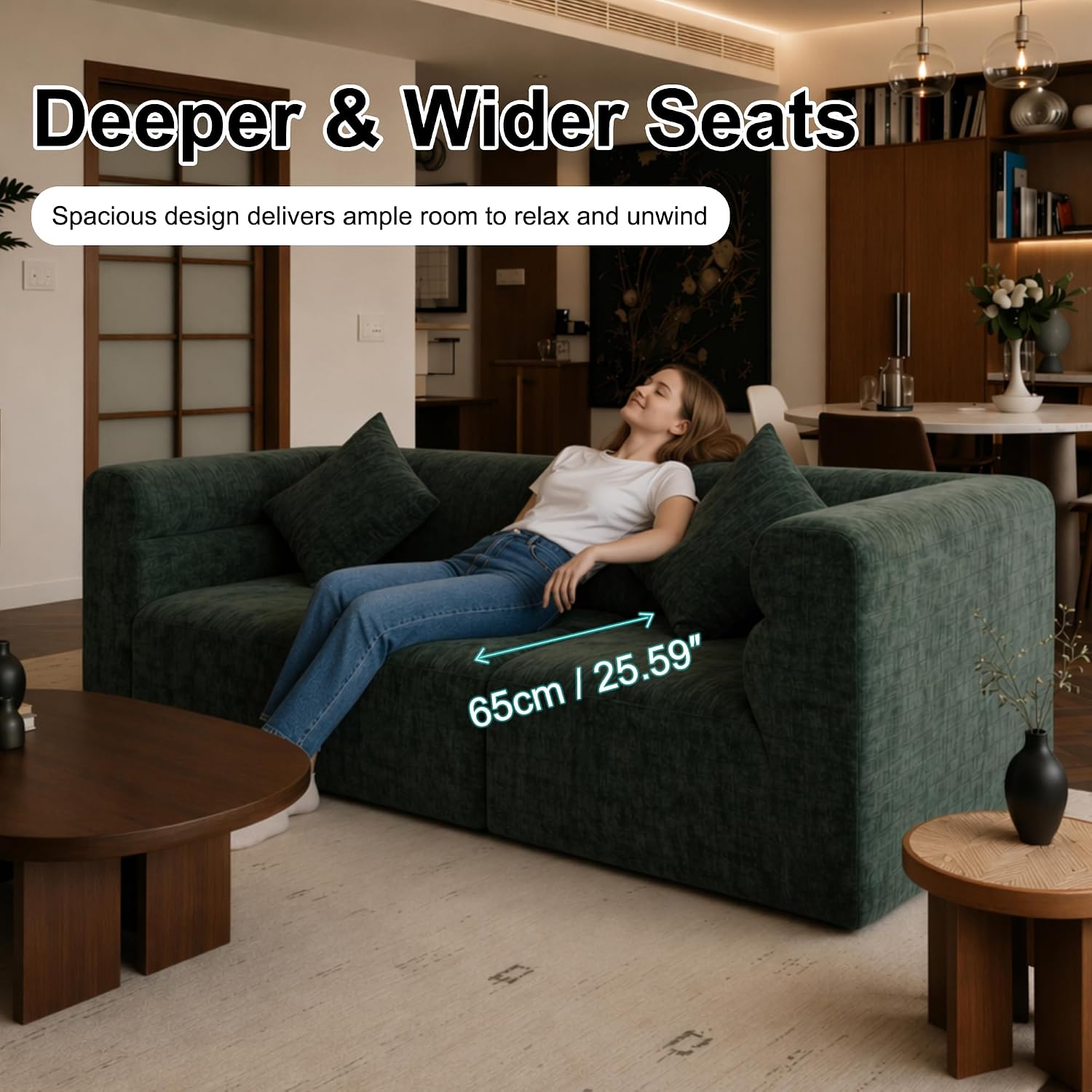 89.76" L Shaped Cloud Modular Sofa