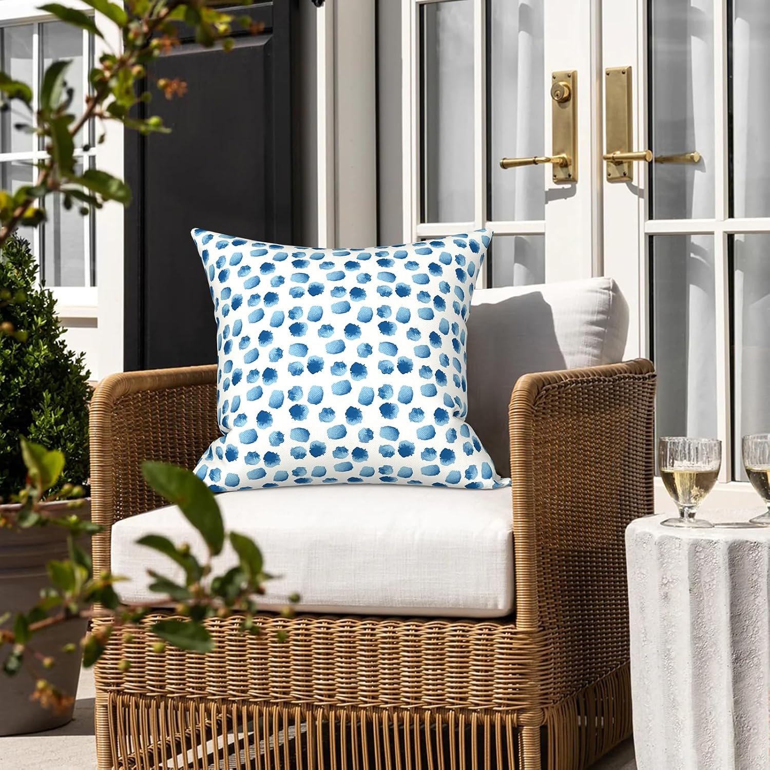 XIII Brush Blue 18"x18" Throw Pillows Set of 2
