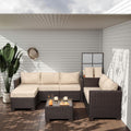 Valita 5-Piece Brown Wicker Patio Sofa Set