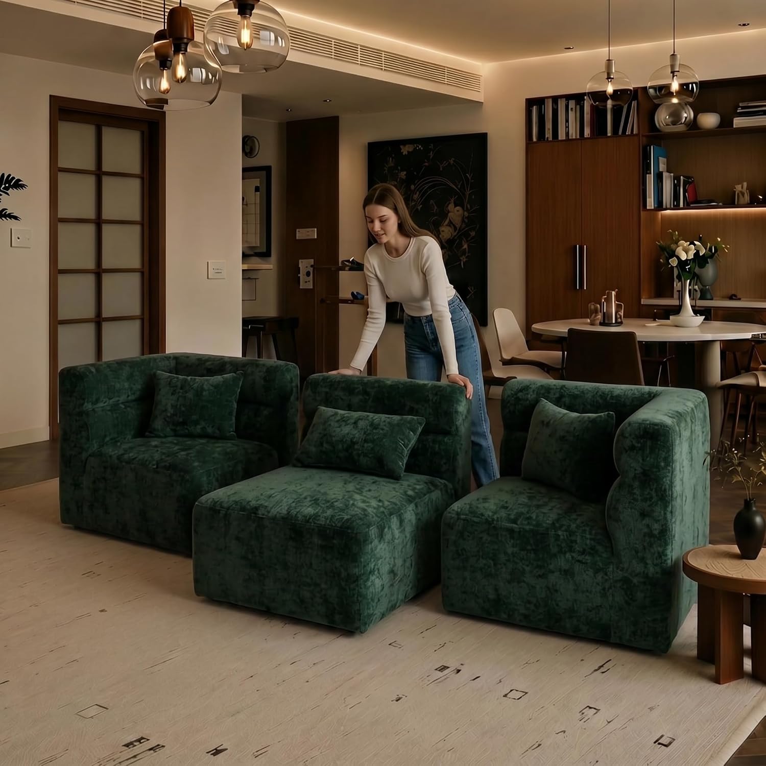 89.76" L Shaped Cloud Modular Sofa