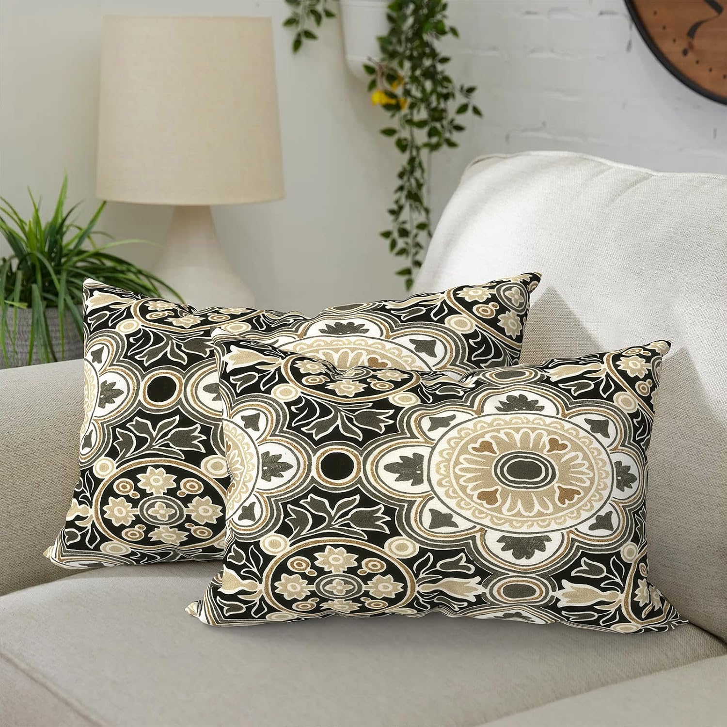 Vintage Medallion 12x20 Lumbar Pillows Pack of 2
