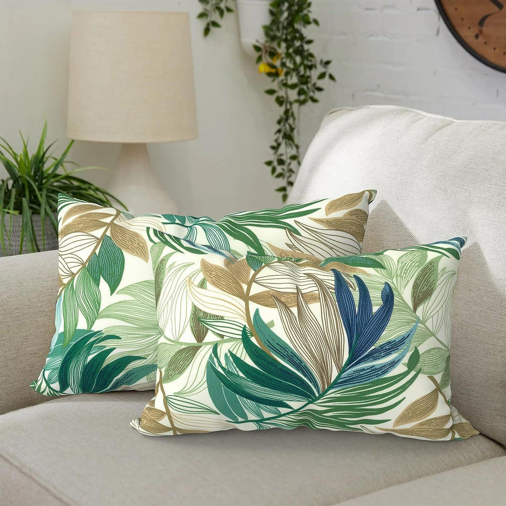 XIII Lush Leaf Green 12x20 Lumbar Pillows Pack of 2