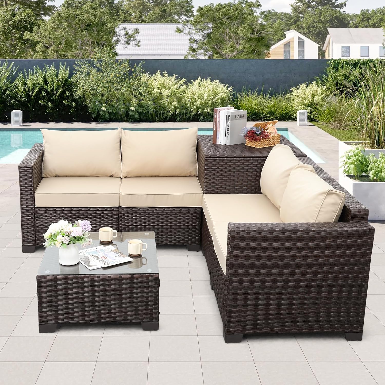 Valita 4-Piece Wicker Patio Sofa Set