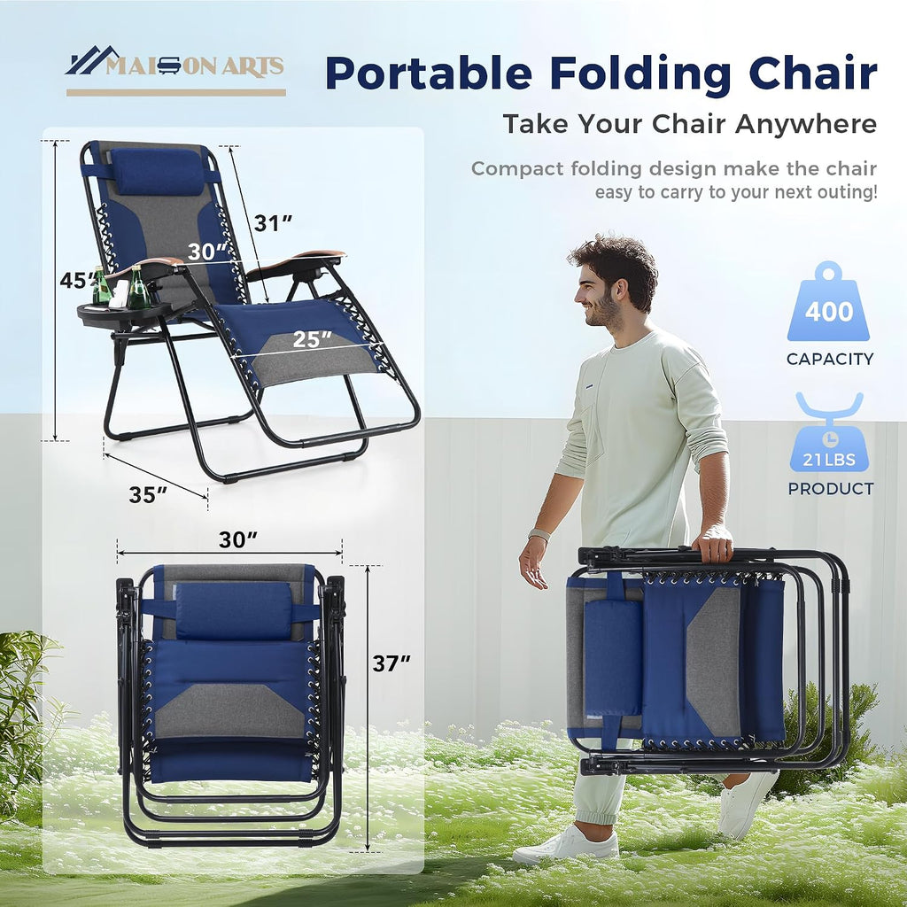 MAISON ARTS 2 XXL Zero Gravity Chairs