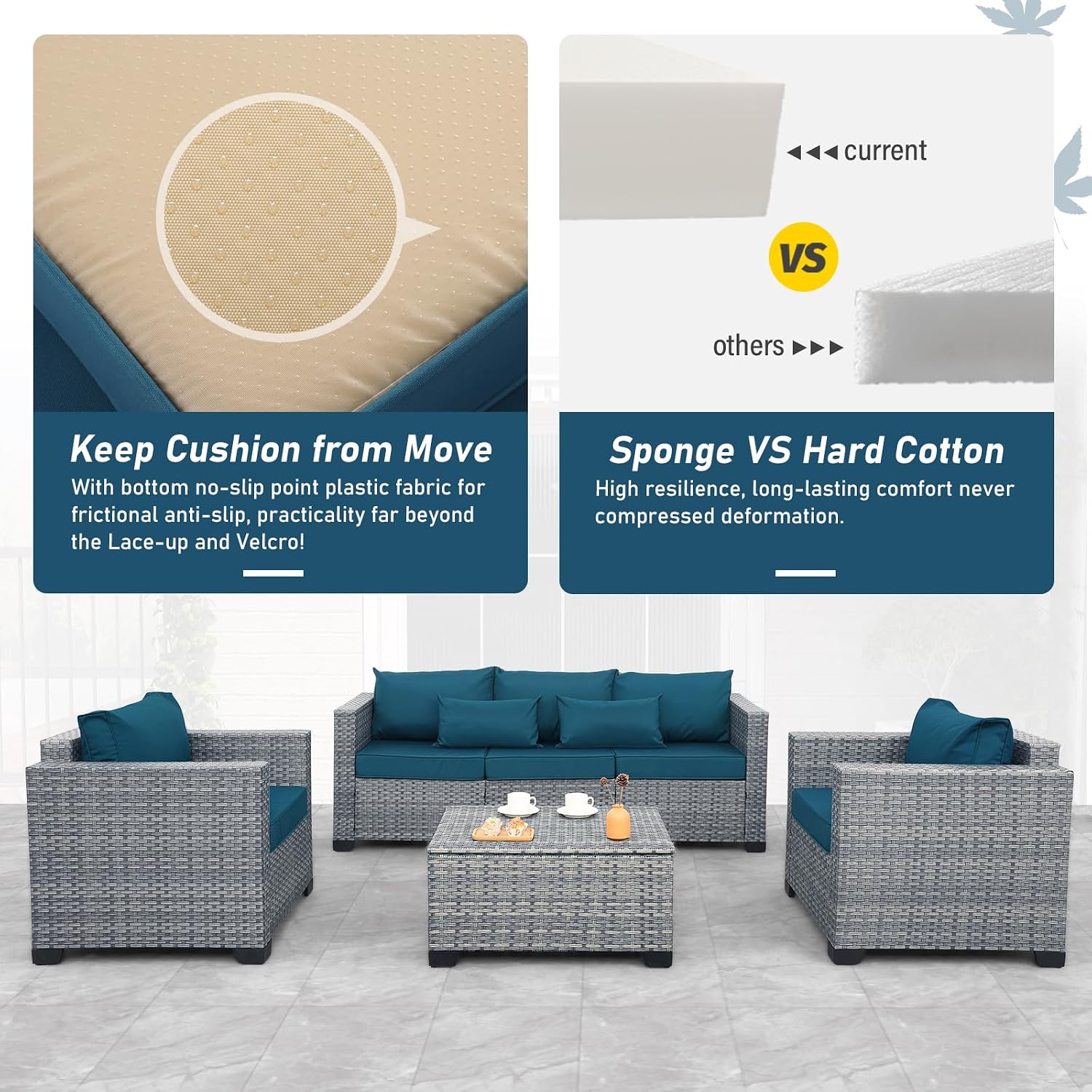 Lviden 4-Piece PE Rattan Patio Sofa Set
