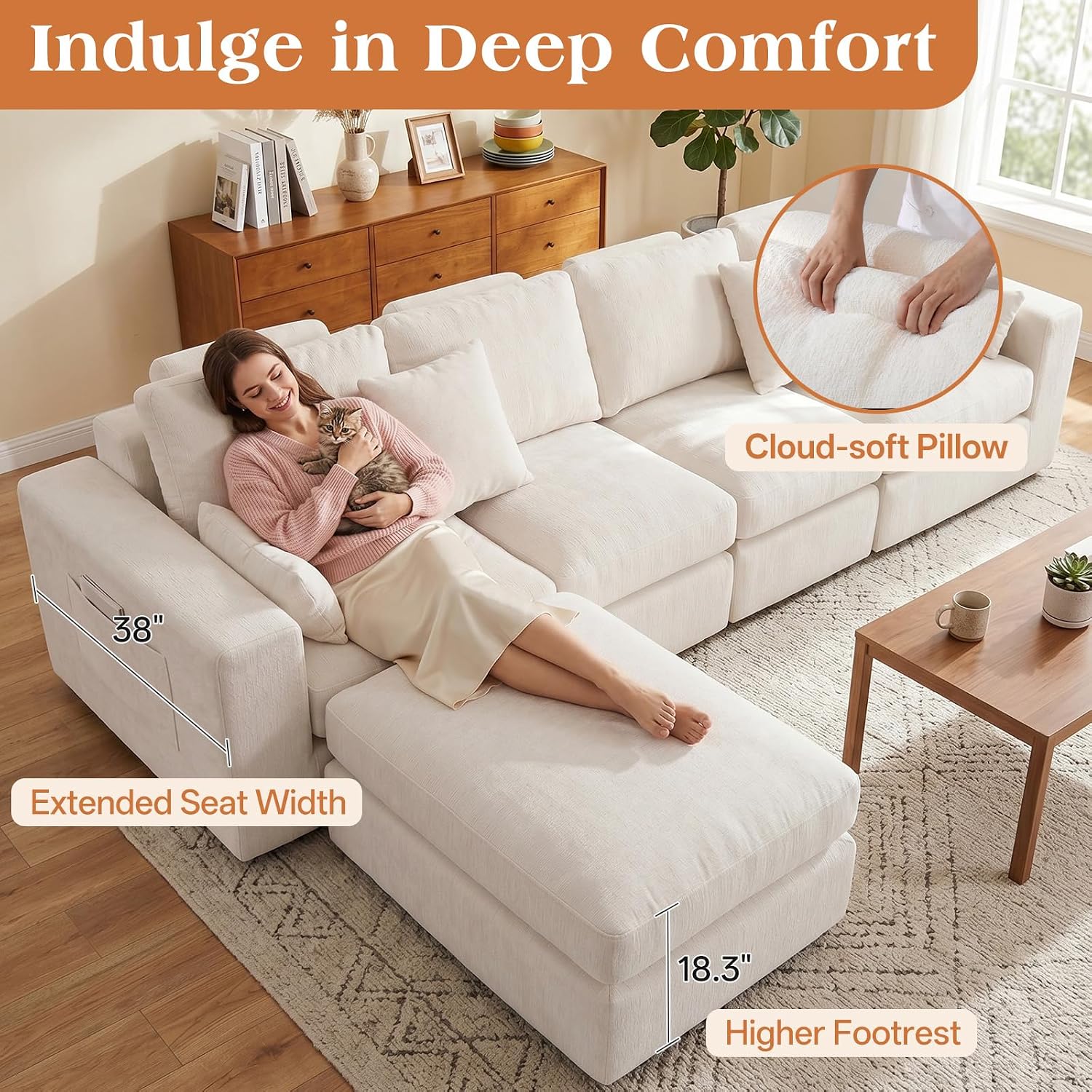 Cloud Modular U-Shaped Sectional Sofa
