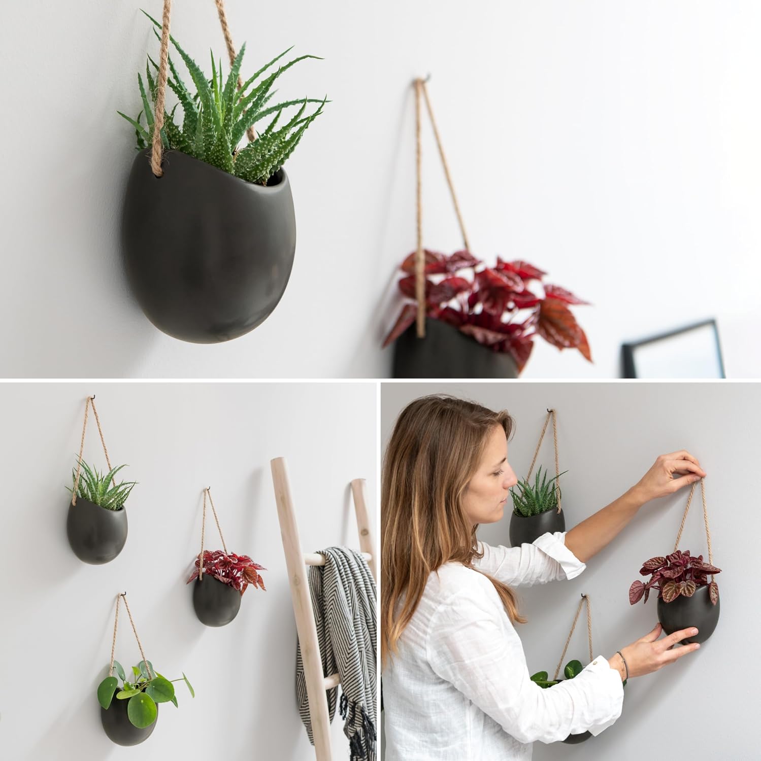 Kazai Ellie 3 Ceramic Wall Planters