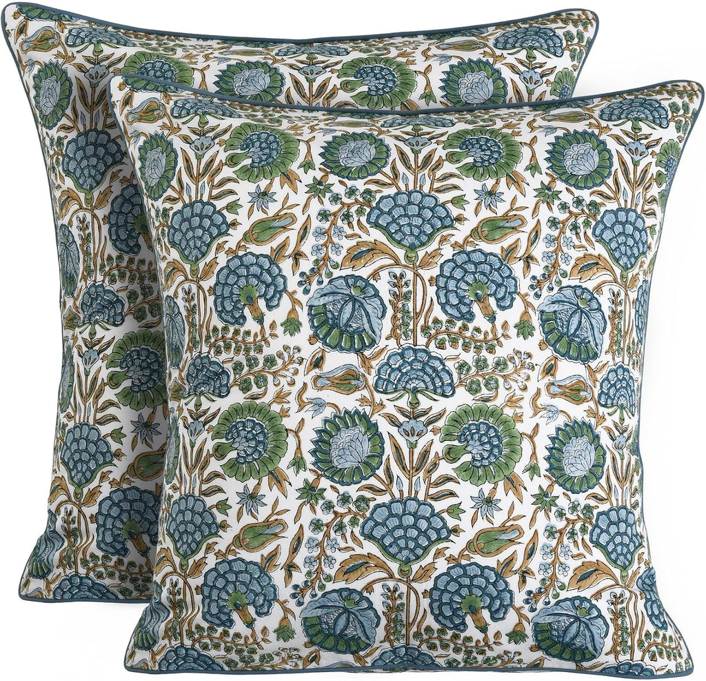 Ridhi Asparagus Green 18"x18" Pillow Covers Pack of 2