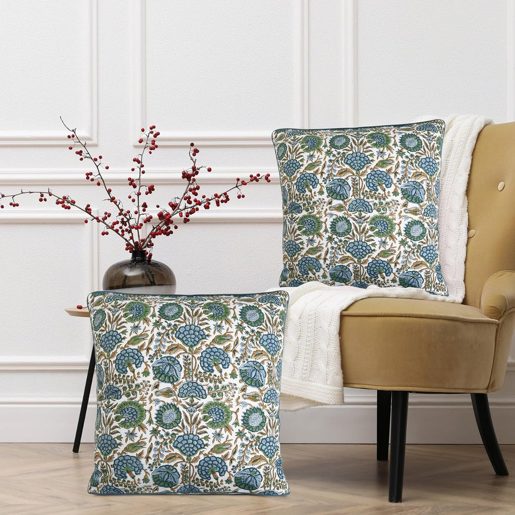 Ridhi Asparagus Green 18"x18" Pillow Covers Pack of 2