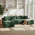 127" U-Shaped Corduroy Cloud Sectional Sofa